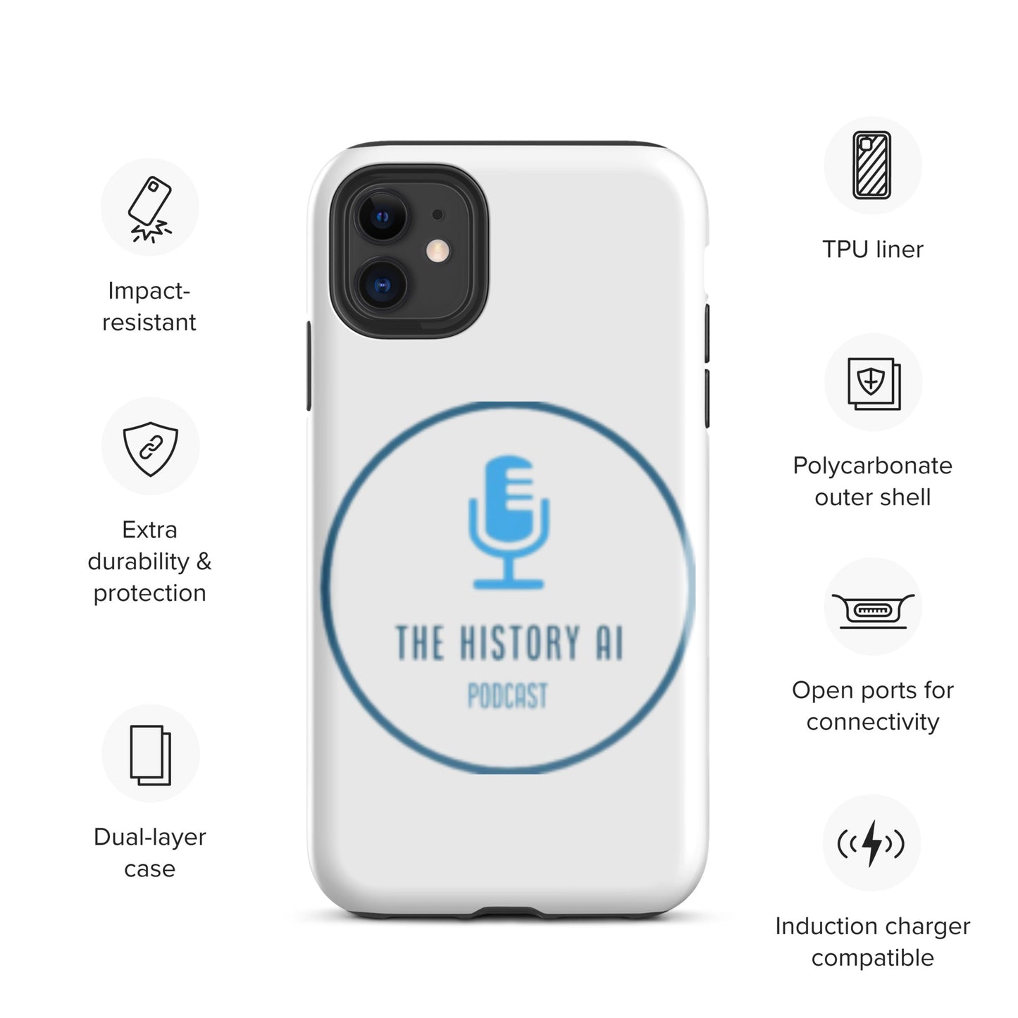 "The History AI Podcast" Tough Case for iPhone®