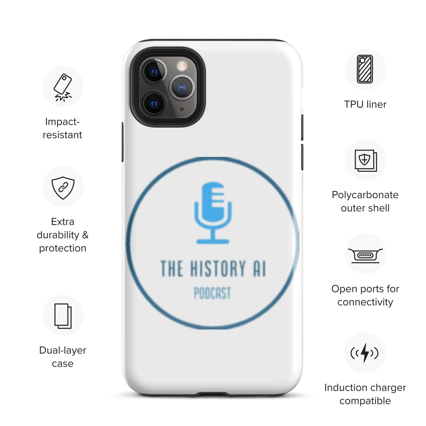 "The History AI Podcast" Tough Case for iPhone®