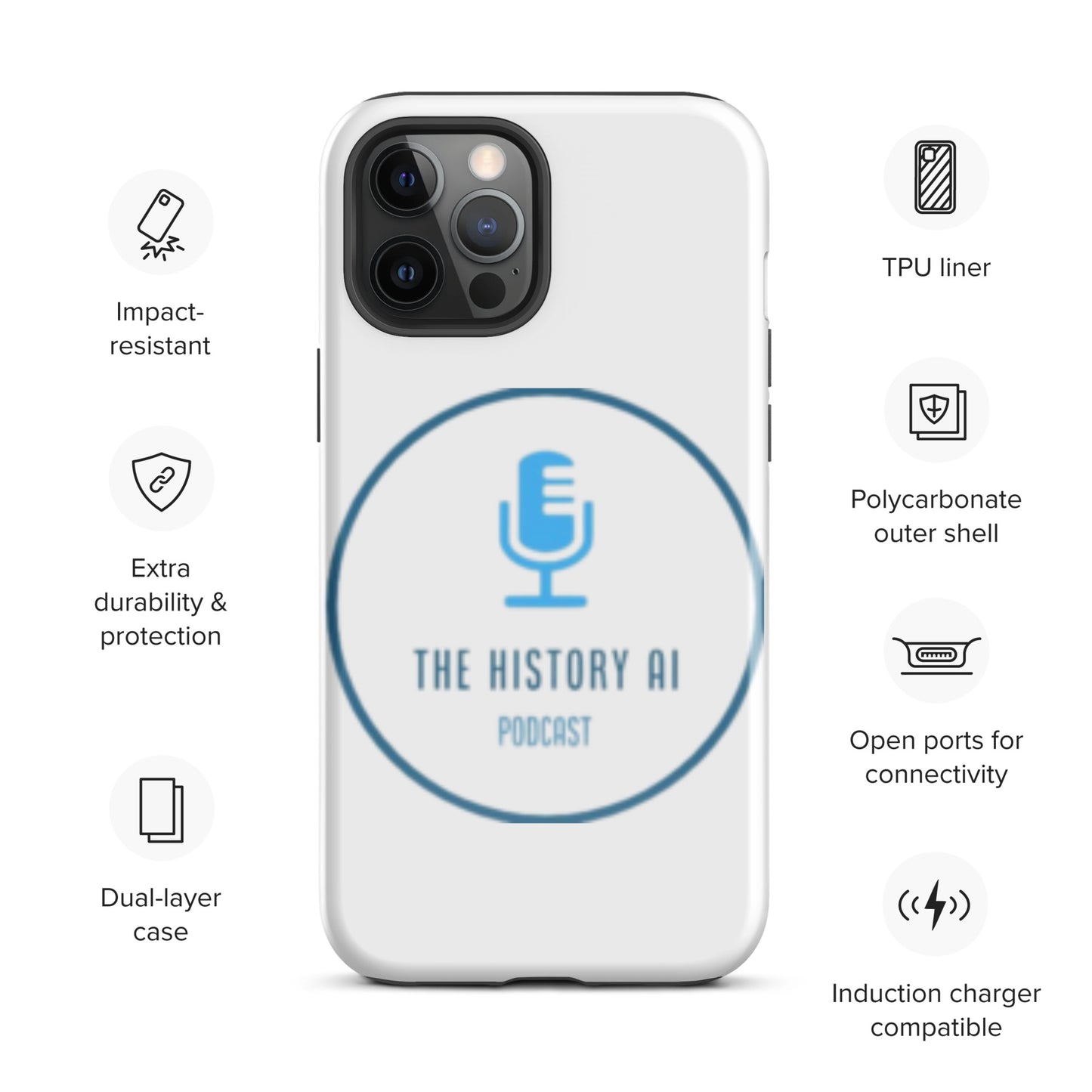 "The History AI Podcast" Tough Case for iPhone®