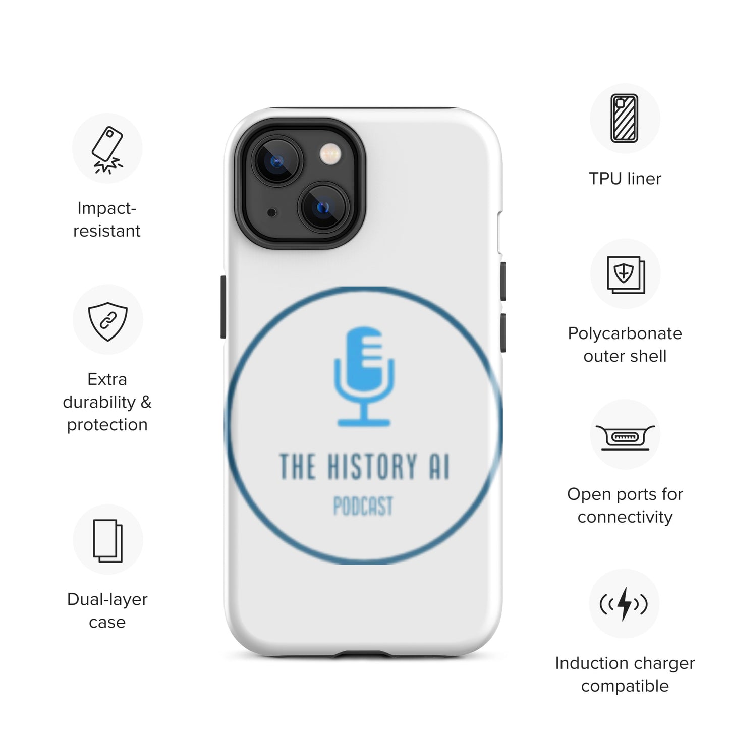 "The History AI Podcast" Tough Case for iPhone®