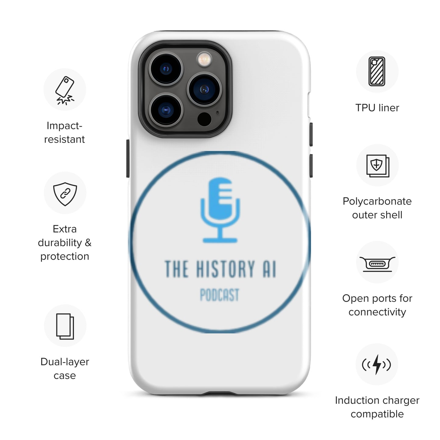 "The History AI Podcast" Tough Case for iPhone®