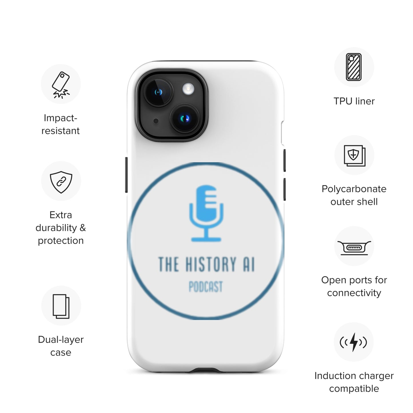 "The History AI Podcast" Tough Case for iPhone®