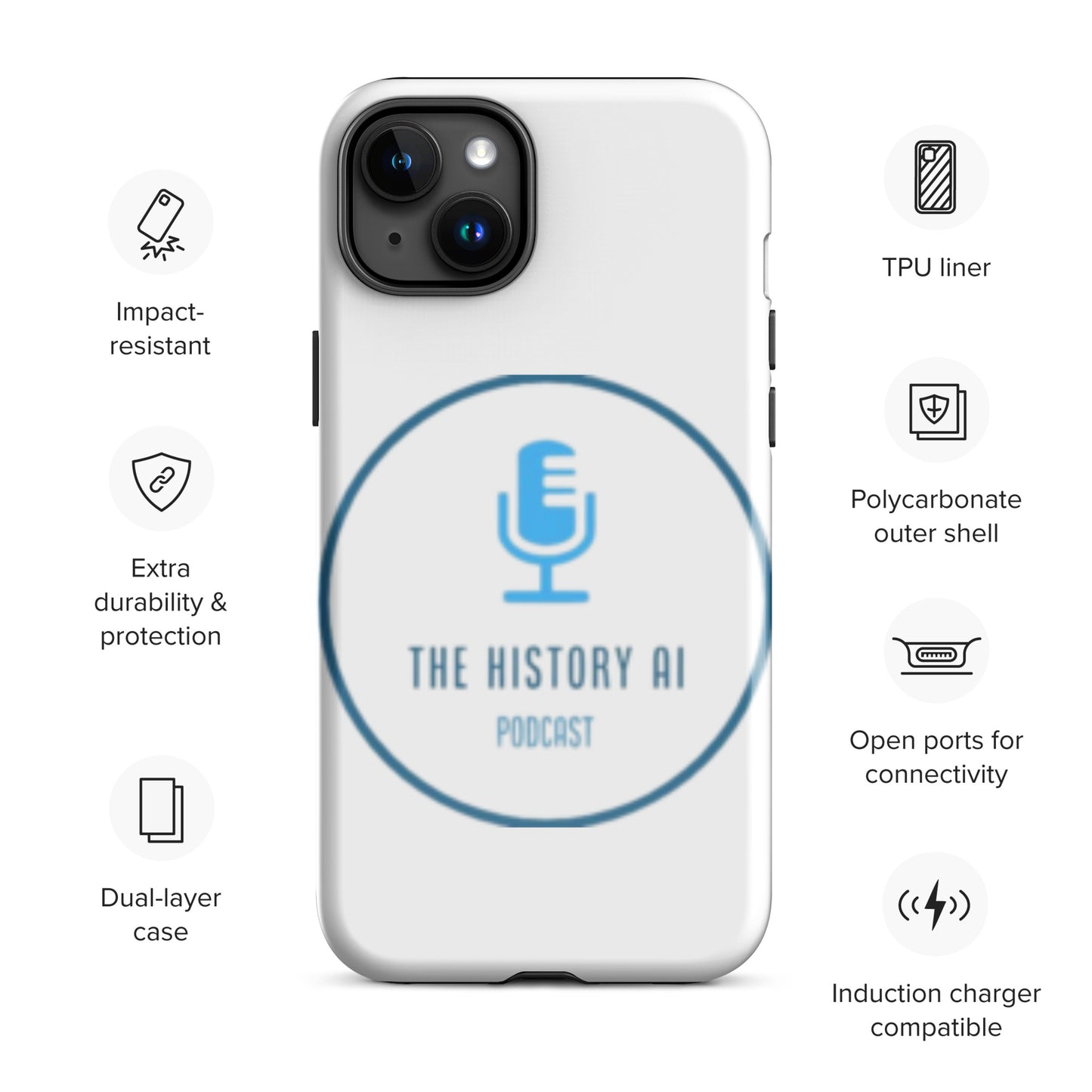 "The History AI Podcast" Tough Case for iPhone®